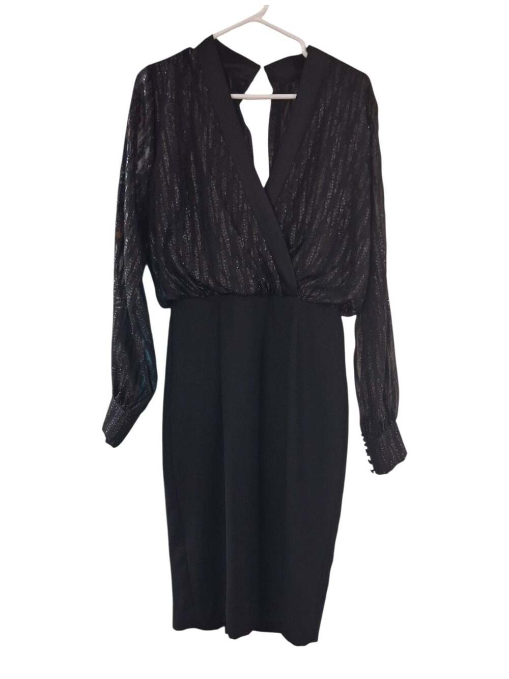 Pronovias The Party Edit Black Long Sleeve Midi Dress
